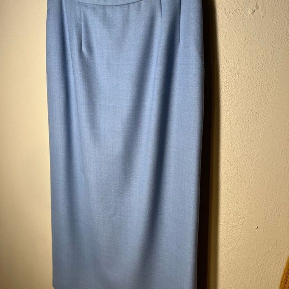 Pendleton Long Skirt 100% Virgin Wool Baby Blue Sz 10 - Picture 2 of 5